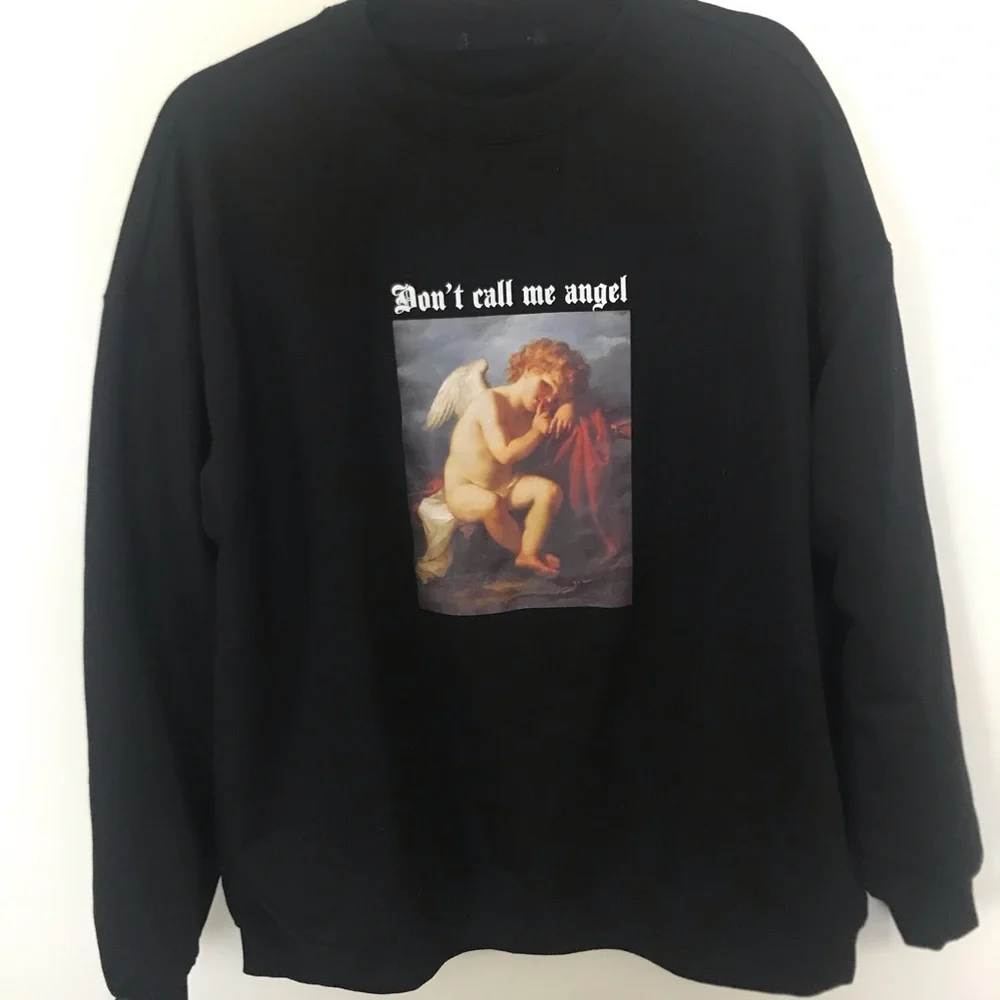 “Don’t Call Me Angel” Cherub Graphic Sweatshirt - Picture 8 of 11